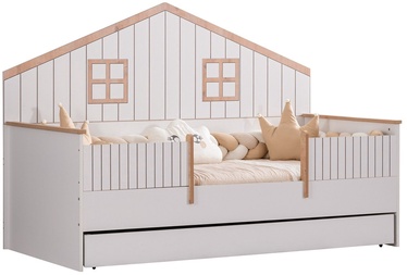 Выдвижная кровать Kalune Design Bruksel C-Myy, белый/ореховый, 100 x 200 см