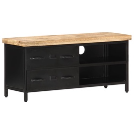 TV-laud VLX Rough Mango Wood, must, 300 mm x 900 mm x 410 mm