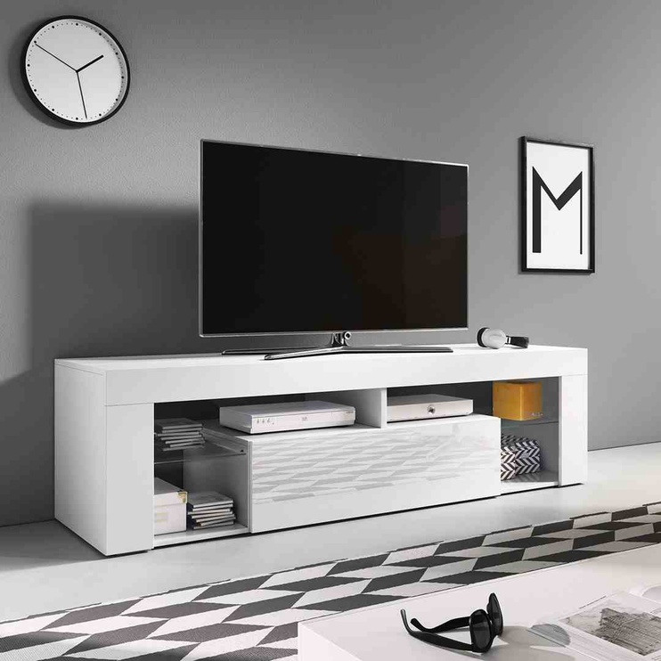 TV-laud Hakano Teneo, valge, 140 cm x 35 cm x 50 cm