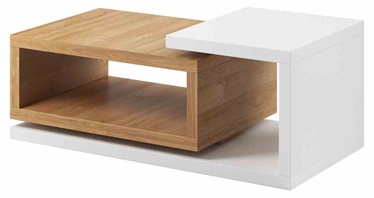Kohvilaud Helvetia Bota 97, valge/tamm, 120 cm x 60 cm x 47 cm