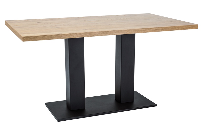Pusdienu galds, melna/ozola, 120 cm x 80 cm x 78 cm