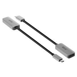 Адаптер Club 3D USB Type C To DisplayPort 1.4 USB Type-C male, Displayport 1.4 female, 0.22 м, серый