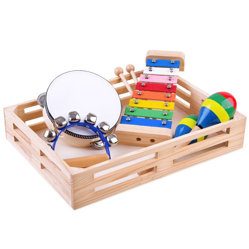 Puidust muusikariistade komplekt 4in1