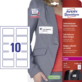 Uzlīme Avery Zweckform Self Adhesive Name Badges L4785-20, 5 cm x 8 cm, 20 gab.