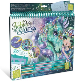 Krāsošanas komplekts Nebulous Stars Fantasy Horses Sketchbook 11372, daudzkrāsaina