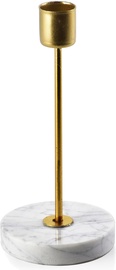 Подсвечник Mondex Cedric Marble HTOP3417, металл/конгломерат, Ø 7.5 см, 16.5 см, золотой/белый
