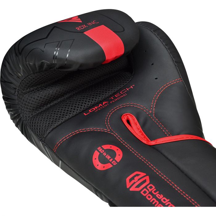 Боксерские перчатки RDX F6 Matte BGR-F6MR-12OZ, черный/красный, 12 oz