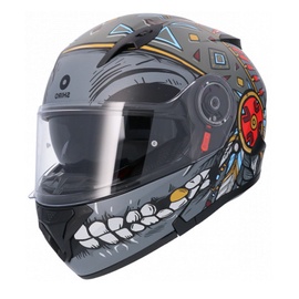 Motocikla ķivere Shiro SH-508 APACHE, L (59-60 cm), melna/sarkana/pelēka
