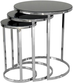 Журнальный столик Kalune Design Dunya, серебристый/черный, 470 мм x 470 мм x 560 мм