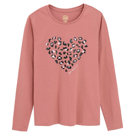 Krekls ar garām piedurknēm, meitenēm Cool Club Heart CCG2722471, sārtums, 146 cm