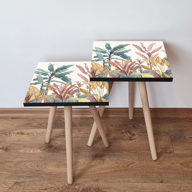 Набор журнальных столиков Kalune Design 2SHP198, многоцветный, 35 см x 35 см x 47 см