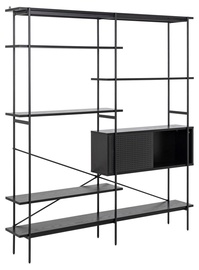 Riiul Actona Angus, must, 172 cm x 27 cm x 188 cm