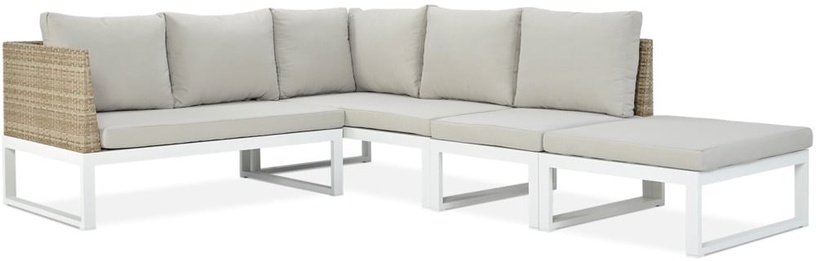 Välimööbli komplekt Davos, valge, 6 istekohta