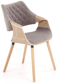 Valgomojo kėdė K396, pilka/ąžuolo, 56 cm x 55 cm x 77 cm