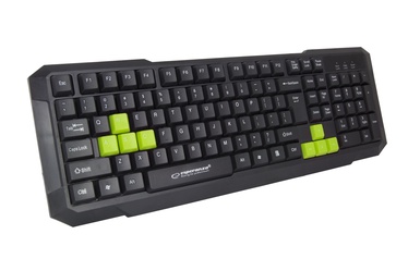 Клавиатура Esperanza EGK102G EN, черный/зеленый