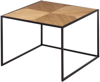 Kafijas galdiņš 4Living Siena, melna/koka, 60 cm x 60 cm x 45 cm