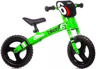 Балансирующий велосипед Dino Bikes Learning Bike, черный/зеленый, 12″