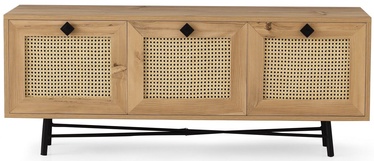 TV galds Kalune Design Alcazar, melna/ozola, 140 cm x 40 cm x 60 cm