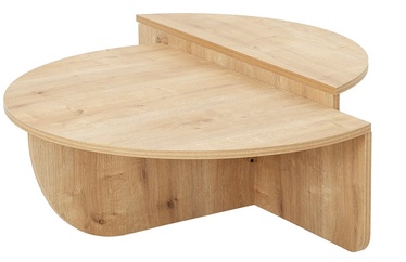 Журнальный столик Kalune Design Podium, дубовый, 30 см x 90 см x 35 - 60 см
