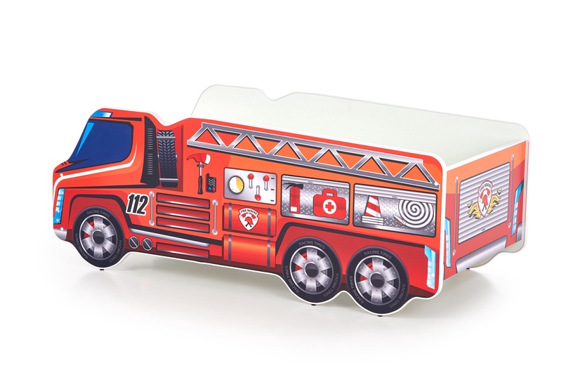 Кровать одноместная Fire Truck, многоцветный, 148 x 74 см
