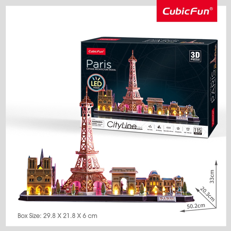 3D puzle Cubicfun City Line Paris