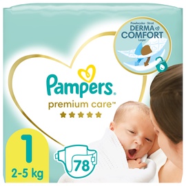 Подгузники Pampers Premium Care, 1 размер, 5 кг, 78 шт.