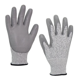 Перчатки устойчивый к порезам Haushalt C22NHUH, для взрослых, полиуретан/стекловолокно/полиэтилен (pe), серый, 8/M