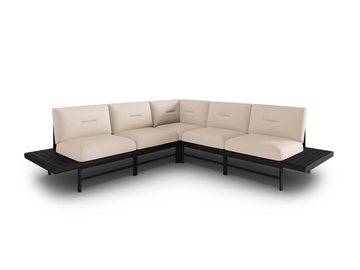 Kampinė lauko sofa Calme Jardin Hawai, šviesiai smėlinė, 245 cm x 245 cm x 74 cm