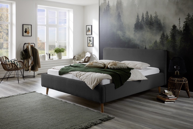 Кровать Mattis Poso, 160 x 200 cm, антрацитовый, с решеткой