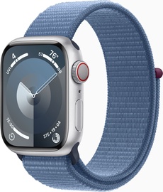 Viedais pulkstenis Apple Watch Series 9 GPS + Cellular, 41mm Silver Aluminium Winter Blue Sport Loop, sudraba