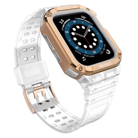 Siksna Hurtel Protect Strap Band With Case Apple Watch 45/44/42mm, rozā