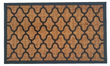 Придверный коврик Domoletti, черный/бежевый, 450 мм x 750 мм x 8 мм