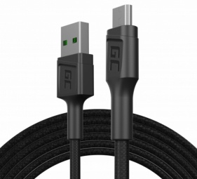 Kabelis Green Cell PowerStream KABGC20, Micro USB/USB male, 1.2 m, juoda