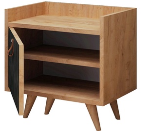 Ночной столик Kalune Design Juuna 811MDD3416, черный/дубовый, 40 x 50 см x 59 см