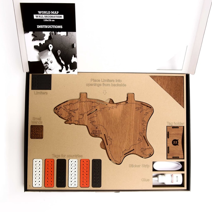 3D puzle VLX MiMi Innovations Wooden World Map Exclusive 425843, 130 cm x 78 cm