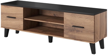 TV-laud Cama Meble Lotta 160 2D2K, must/tamm, 160 cm x 40 cm x 53 cm