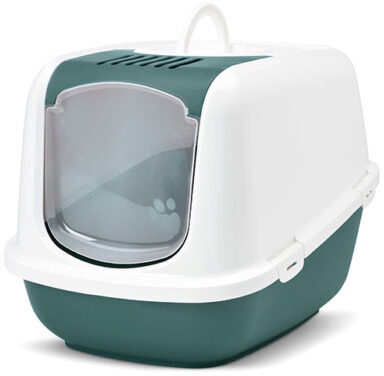 Кошачий туалет Savic Nestor Jumbo 0200, белый/зеленый/серый/фиолетовый/кремовый, закрытый, 665 x 485 x 465 мм