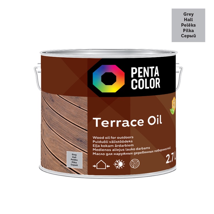Масло для террас Pentacolor Terrace Oil, серый, 2.7 l