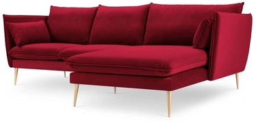 Stūra dīvāns Micadoni Home Agate Velvet, sarkana, labais, 250 x 165 cm x 97 cm