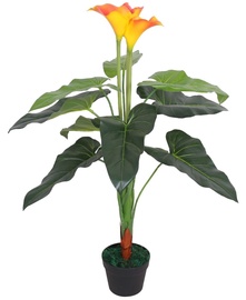 Mākslīgie ziedi puķu podā, lilija VLX Calla Lily, sarkana/dzeltena, 85 cm