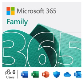 Programmatūra Microsoft Microsoft 365 Family 6GQ-01897 FPP 1 metai English Medialess