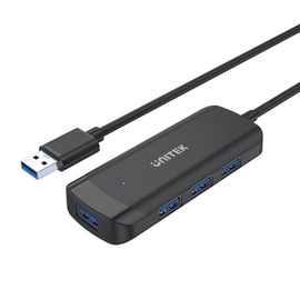 USB jaotur Unitek H1111E USB - A 3.1, 4 x USB-A, 1.5 m, must