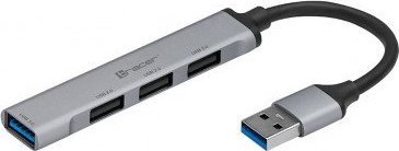 USB-разветвитель Tracer USB - 4 x USB USB male, 4 x USB female, серый