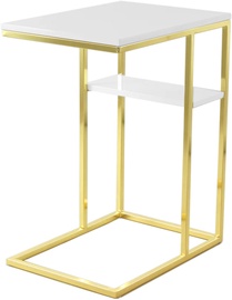 Kafijas galdiņš Kayoom Lucilla 225, zelta/balta, 48 cm x 35 cm x 50 cm