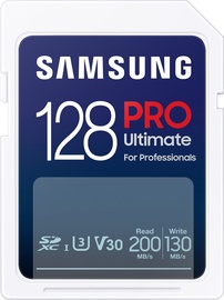 Mälukaart Samsung Pro Ultimate, 128 GB, 200 Mb/s - 130 Mb/s
