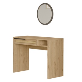 Kosmētikas galds Kalune Design ON18-SU, ozola/valriekstu, 44.5 cm x 100 cm x 75 cm, ar spoguli