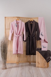 Комплект халата и полотенец Foutastic Family Bath Set 3D 338CTN1935, розовый/антрацитовый, S/M