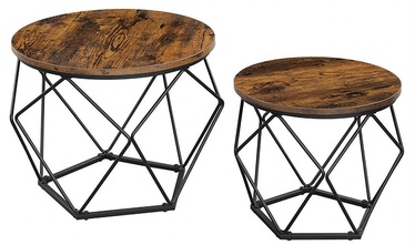 Kafijas galdiņš Songmics Industrial, brūna/melna, 500 mm x 500 mm x 400 mm