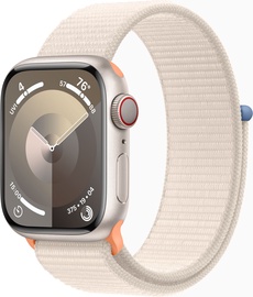 Viedais pulkstenis Apple Watch Series 9 GPS + Cellular, 41mm Starlight Aluminium Starlight Sport Loop, bēša