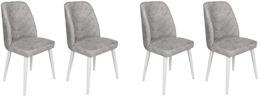 Ēdamistabas krēsls Kalune Design Dallas 584 V4 974NMB1588, matēts, balta/pelēka, 49 cm x 50 cm x 90 cm, 4 gab.